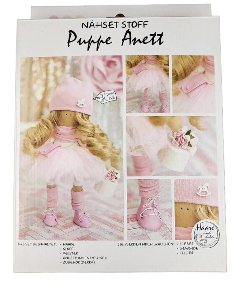 Nähset für selbstgemachte Puppen, 30 cm, DIY Bastelset zum Puppen Nähen, kreative Geschenkidee für Schneider und Bastler (Anett)
