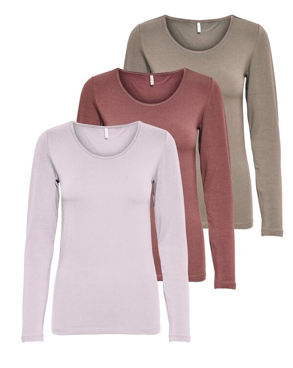 ONLY Damen Langarmshirt Onllive Love Life Basic