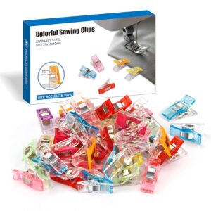 Ottemax 60 Stück Nähklammern in 6 Farben – Stoffklammern für Quilting, Häkeln und modernes Nähen, Maße: 27 x 10 mm