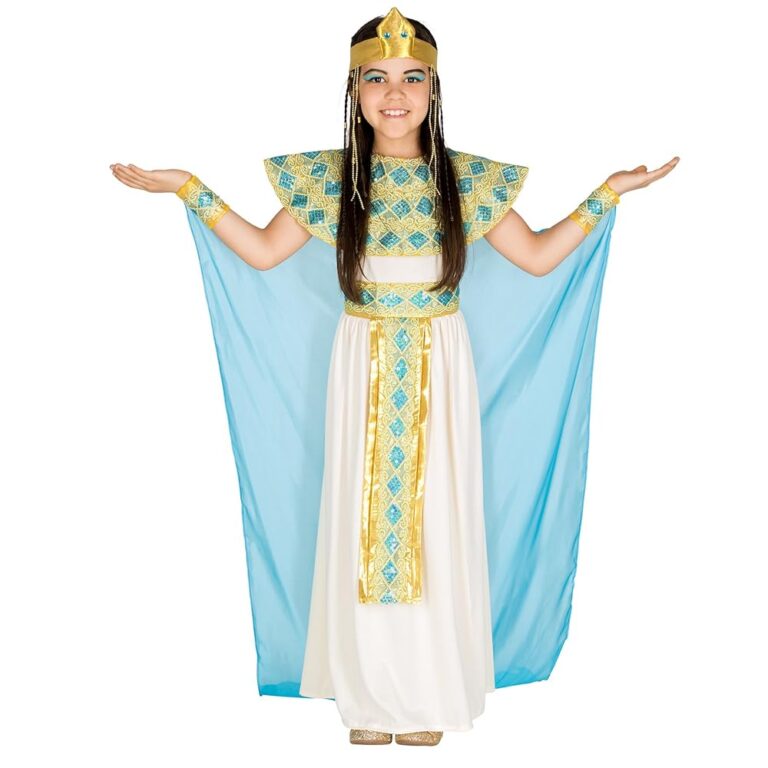 tectake Kinder-Faschingskostüm, Mädchen Kostüm Cleopatra, Karnevalsoutfit Pharaonin, Ägypterin Kostüm für Mädchen, Kleopatra Outfit mit Kleid und Accessoires