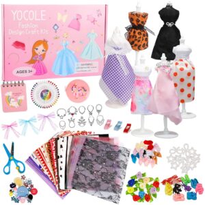 YOCOLE 300+ Modedesign Bastelset für Kinder – Kreatives Nähset mit DIY-Art-Kit, Skizzenbuch, Stoffschere und Mannequin, ideales Geburtstagsgeschenk für Mädchen ab 8 Jahren