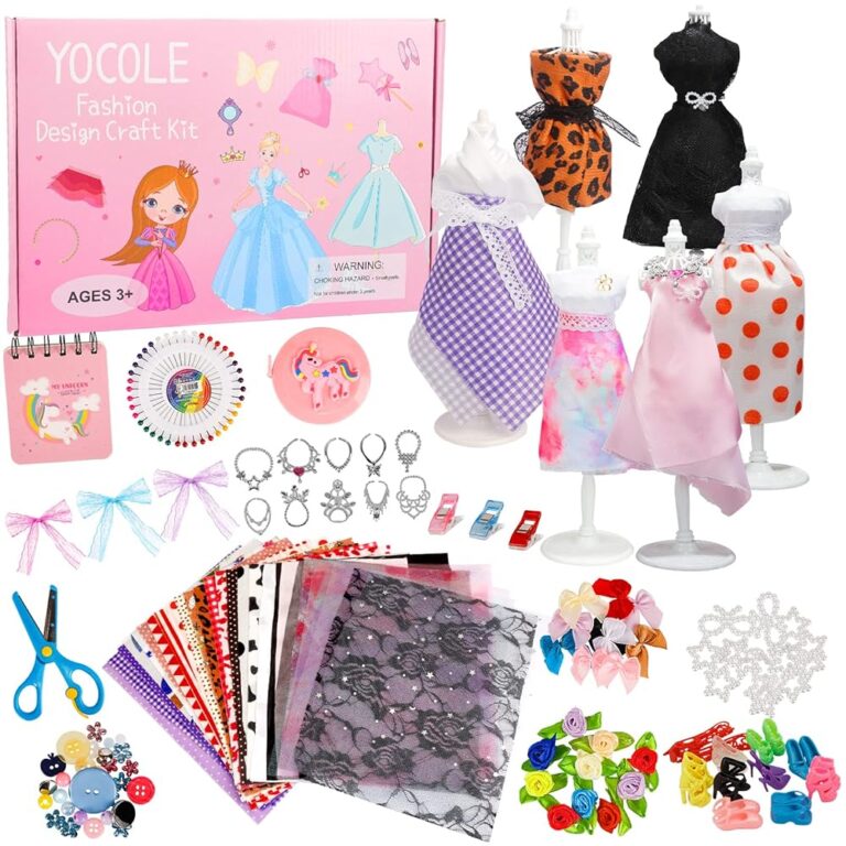 YOCOLE 300+ Modedesign Bastelset für Kinder – Kreatives Nähset mit DIY-Art-Kit, Skizzenbuch, Stoffschere und Mannequin, ideales Geburtstagsgeschenk für Mädchen ab 8 Jahren