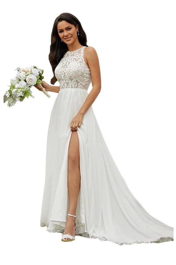 Elegantes A-Linien Satin-Brautkleid für Damen – schulterfrei, lang, RSWD001