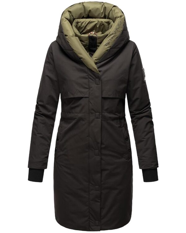 Navahoo Damen Wintermantel – Lange, warme Steppjacke mit Kapuze in den Größen XS bis XXL