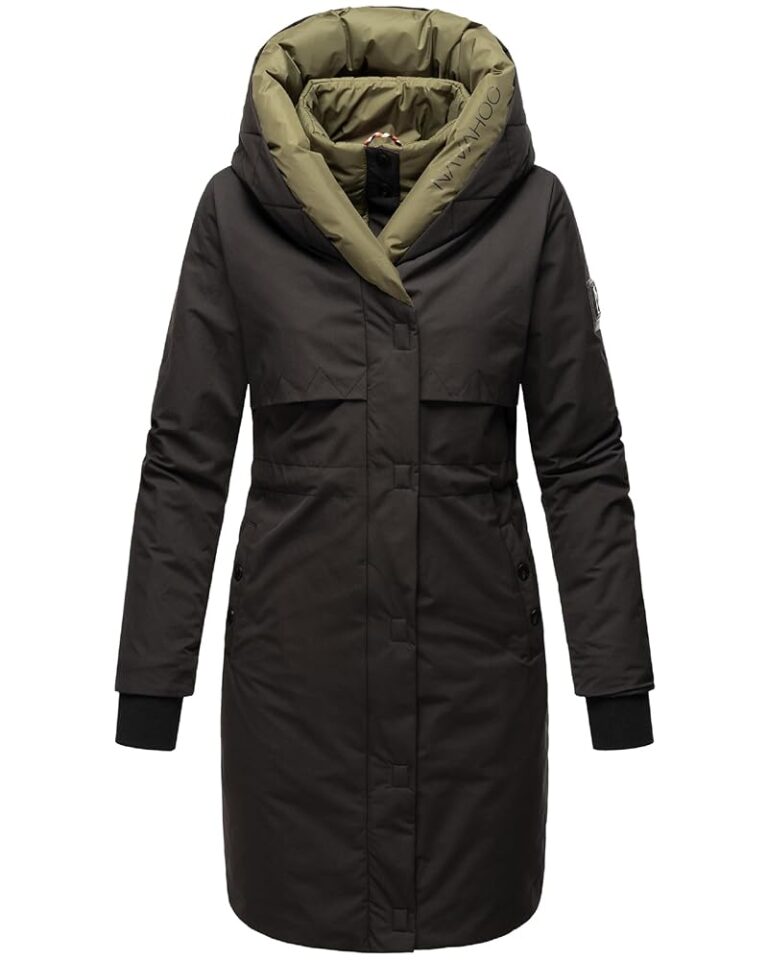 Navahoo Damen Wintermantel – Lange, warme Steppjacke mit Kapuze in den Größen XS bis XXL