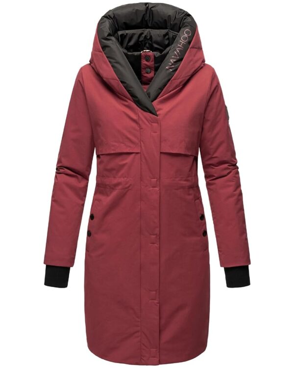 Navahoo Damen Wintermantel - Lange, warme Steppjacke mit Kapuze Snowelf in den Größen XS-XXL