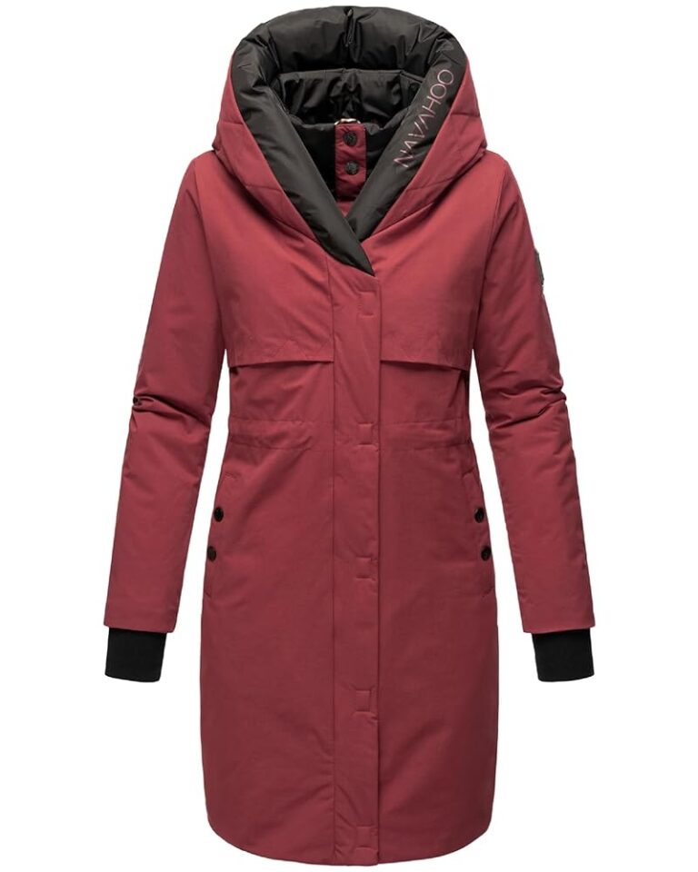Navahoo Damen Wintermantel - Lange, warme Steppjacke mit Kapuze Snowelf in den Größen XS-XXL