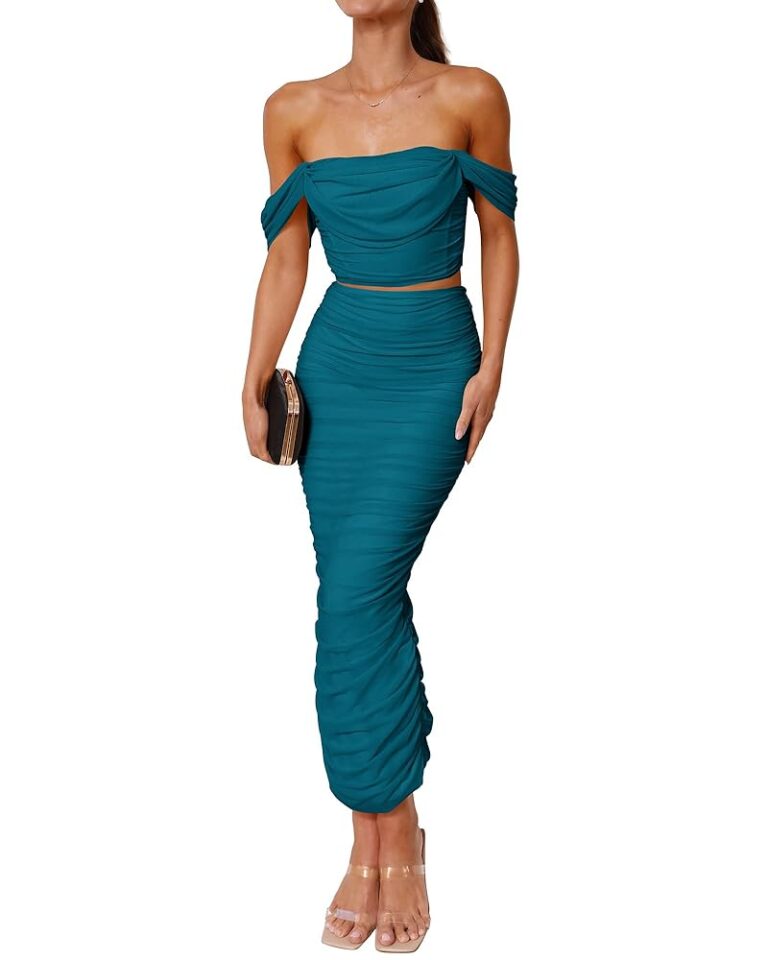 PRETTYGARDEN Sexy Sommer Outfit für Damen - Schulterfrei & Figurbetont