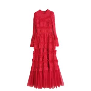 Pulcykp Damenkleid mit Rüschen – Elegantes Abend- & Hochzeitskleid