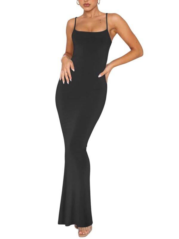 REORIA Damen Maxikleid: Sexy Lounge Slip für Hochzeitsgäste - Figurnah & Elegant