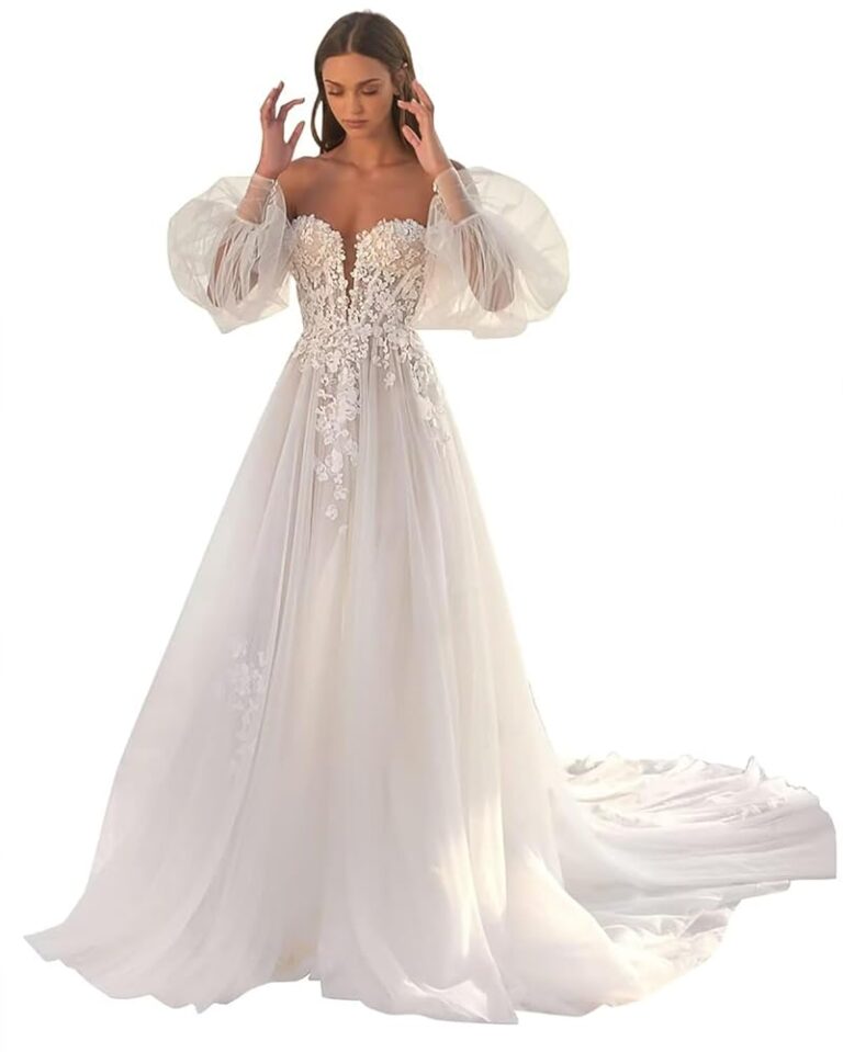 Schulterfreies Pailletten-Hochzeitskleid – Glamouröses Ballkleid mit Schlitz