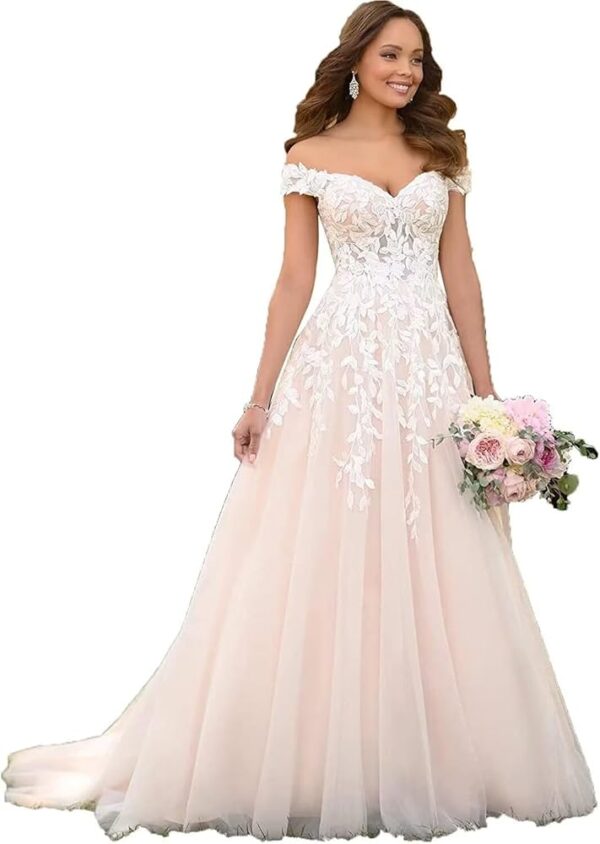 SEIM SE002 Hochzeitskleid mit Spitzenapplikation für Strandhochzeiten 2023