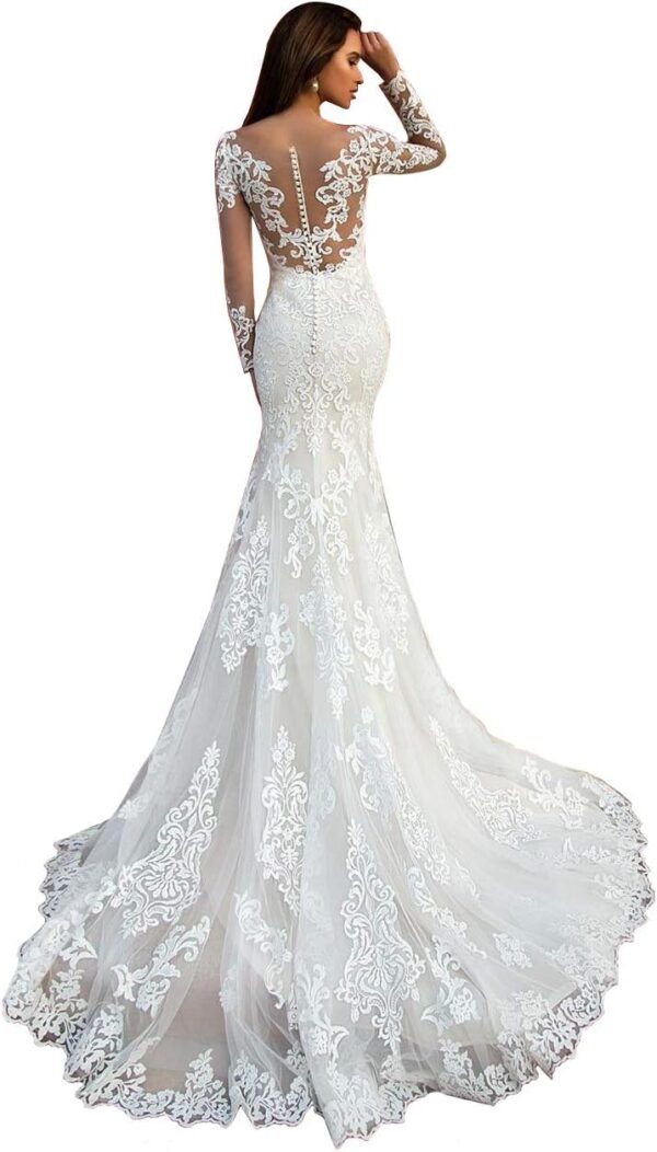 WaterDress Boho Hochzeitskleider 2022 – Lange Ärmel & Spitze WDW001