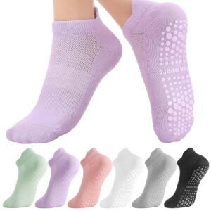 6 Paar Pilates Socken für Damen – Rutschfeste Yoga- und Tanzsocken