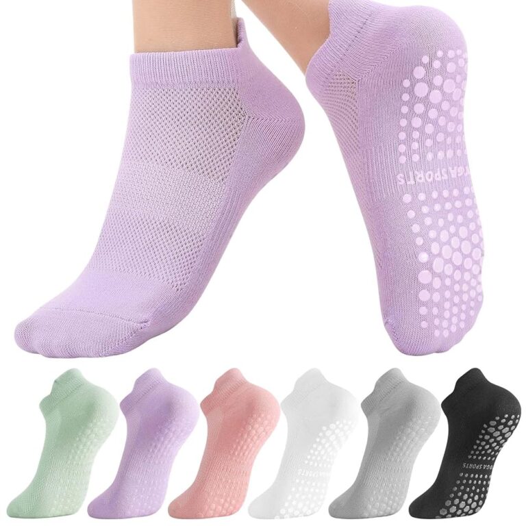 6 Paar Pilates Socken für Damen – Rutschfeste Yoga- und Tanzsocken