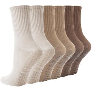 BISOUSOX Pilates Socken Damen – 3 Paare Antirutsch Baumwolle für Yoga