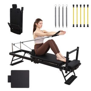 Faltbarer Pilates Reformer für Zuhause - 4 Federn, 5 Bänder, Jumping Board