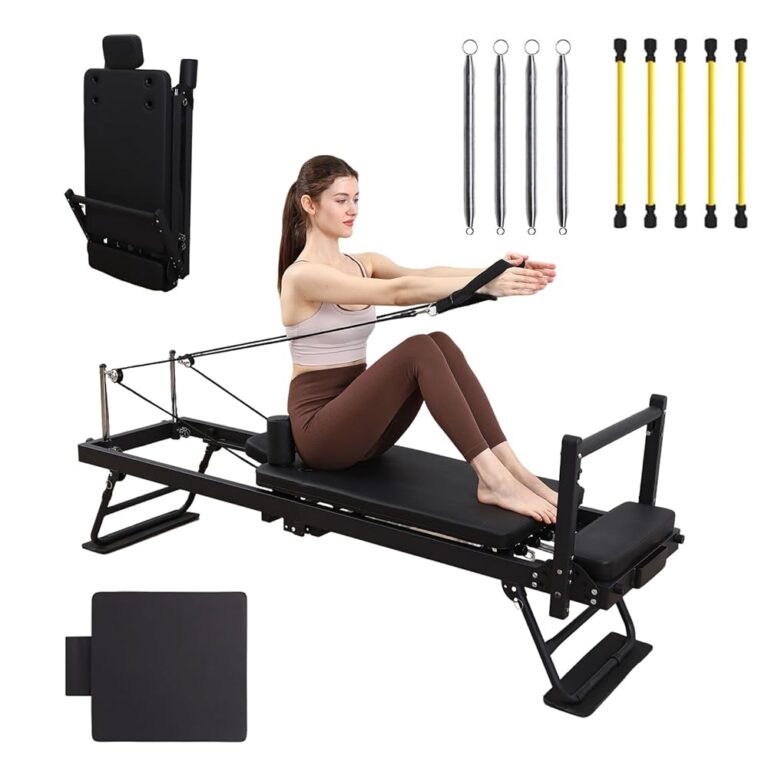 Faltbarer Pilates Reformer für Zuhause - 4 Federn, 5 Bänder, Jumping Board