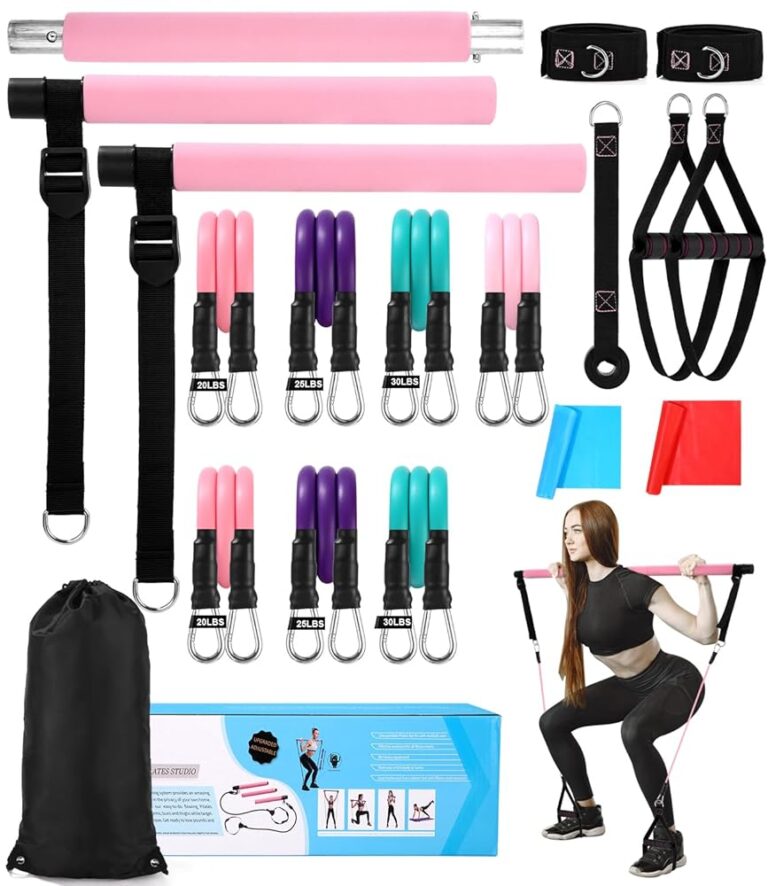 Fitnessbänder Pilates Bar Set – 6 Widerstandsbänder & Zubehör für dein Training