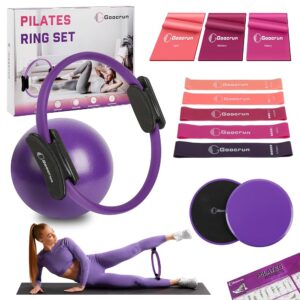 Goocrun Pilates Ring Set mit Widerstandsbändern & Fitnessposter – Home Gym!