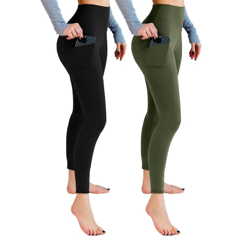 Hochwertige High Waist Sport Leggings Damen 2er Pack mit Taschen - Blickdicht