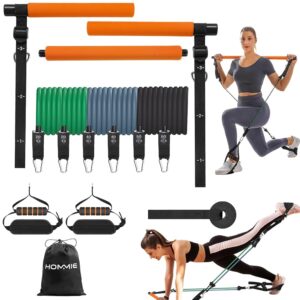 Hommie Fitnessbänder Pilates Set – 6 Widerstandsbänder & Zubehör für Krafttraining