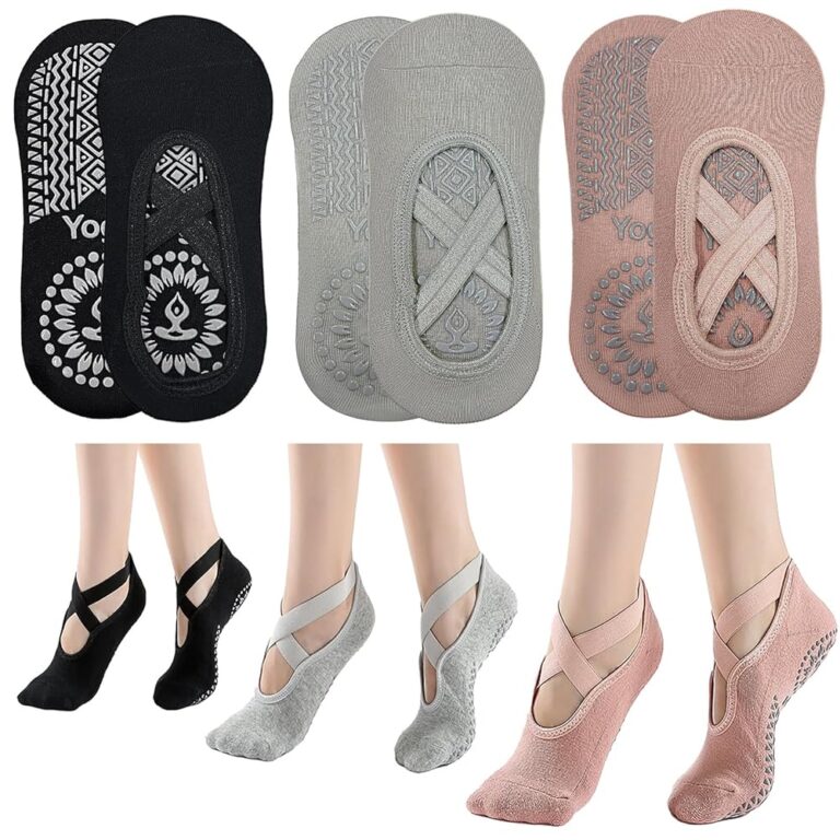 KEYRI Rutschfeste Yoga Socken für Frauen – 3 Paar atmungsaktive Fitness-Socken