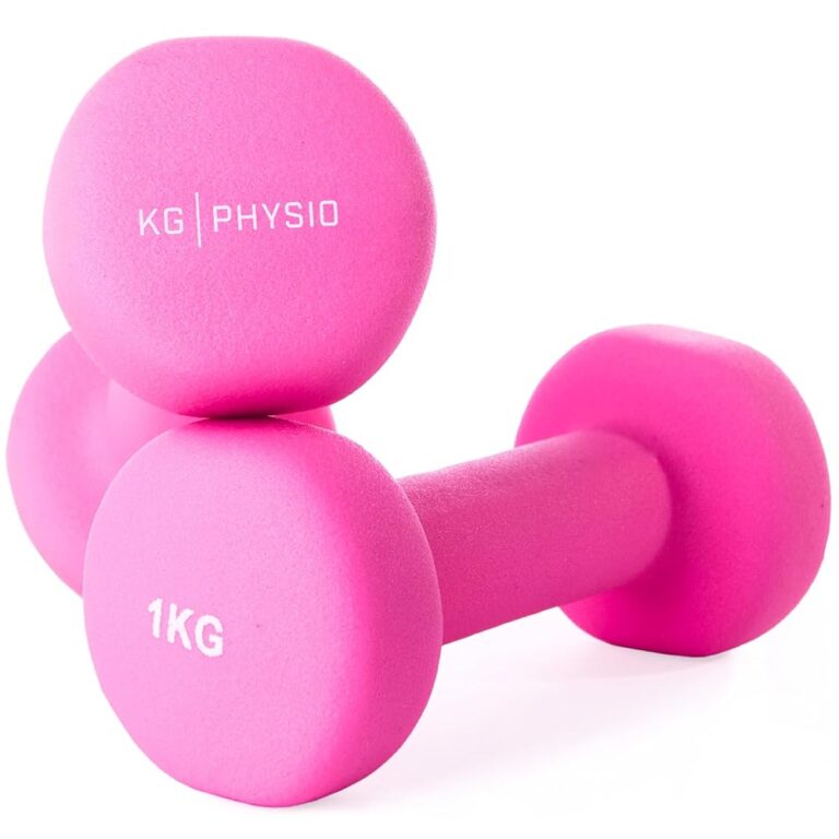 KG PHYSIO Neopren Hanteln Set – 2er Set mit Fitnessposter & rutschfest!