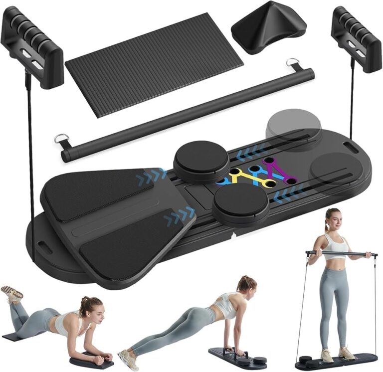 Multifunktionales Bauchmuskel-Board mit Widerstandsbändern & Kniepolster