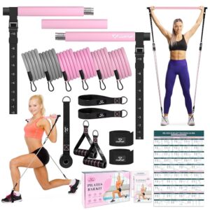 Pilates Bar Set mit Widerstandsbändern - Multifunktionales Home Gym