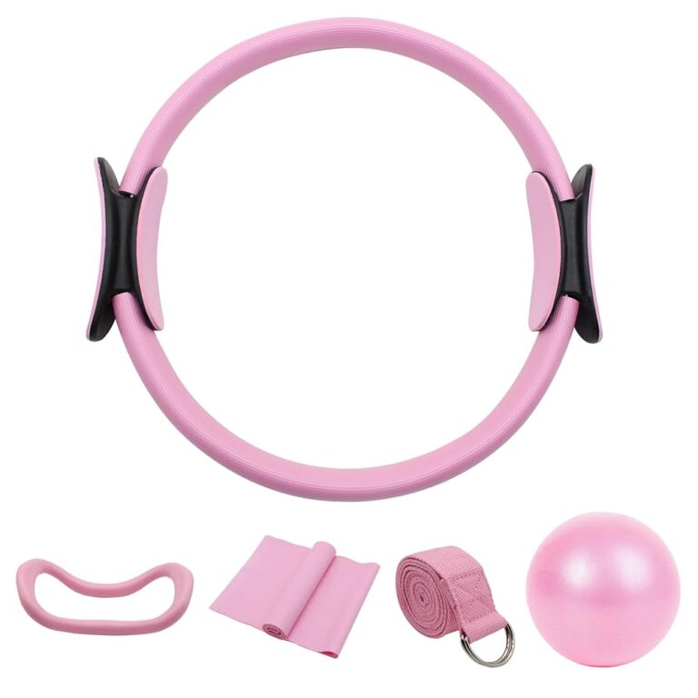 Pilates Set mit 5 Ringen, Yoga Ball, Fitnessbändern für Zuhause
