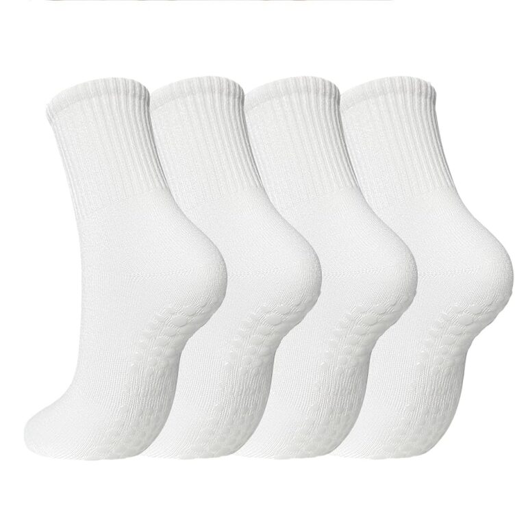 Rutschfeste Yoga Socken Damen – 4 Paar Stoppersocken für Pilates & Ballett