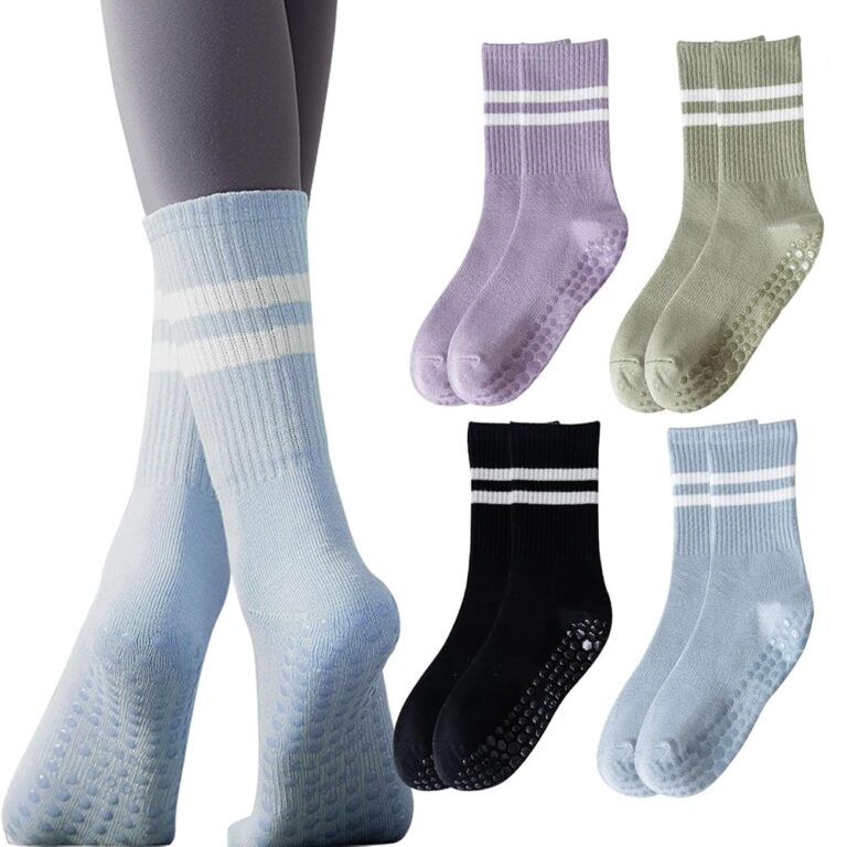 XNIVUIS Rutschfeste Yoga-Socken - 4 Paar für Pilates & Heimtraining