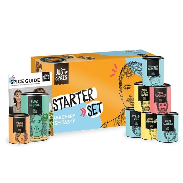Just Spices Starter Set – 8 Gewürze & Spice Guide für Kochinspiration