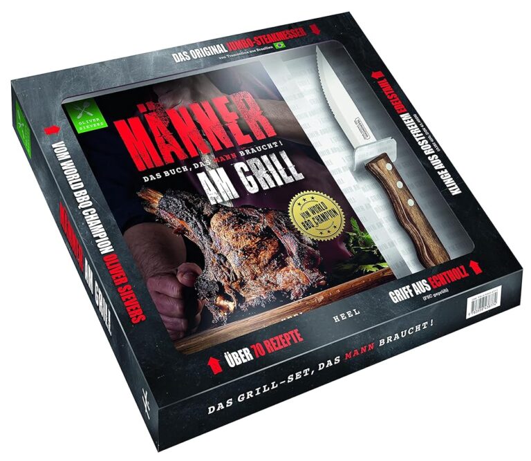 Männer am Grill: Das perfekte Grillbuch mit hochwertigem Messer!