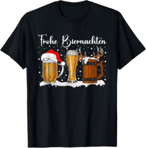 Stylisches Weihnachts T-Shirt für Männer: Bier Geschenke in Schwarz