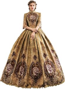 18. Jahrhundert Rokoko Ballkleid für Damen, langes Gothic- und viktorianisches Kleid