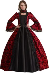 Abaowedding Damen Vintage Viktorianisches Rokoko-Kleid - Inspiriertes Kostüm für Damen
