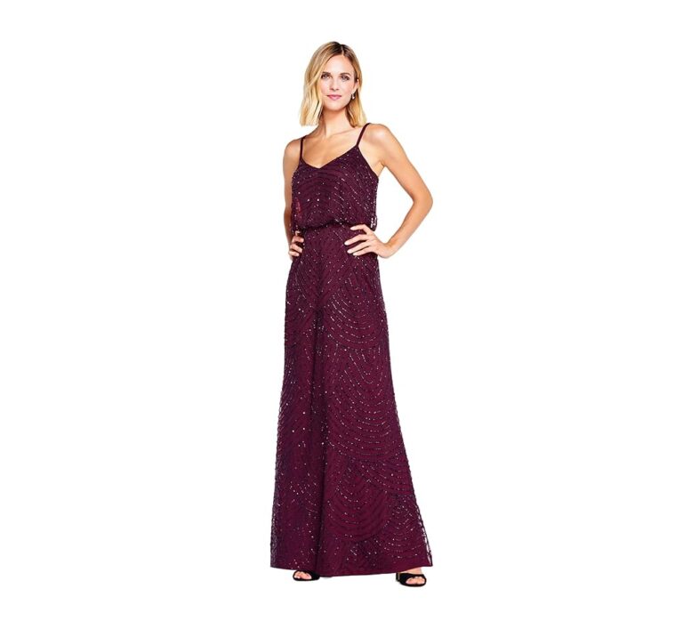 Adrianna Papell Damen Langarm Blouson Kleid
