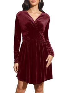 Alaster Queen Elegantes Damen-Smarterkleid für Partys – Knielanges Winterkleid mit Taschen in A-Linie, festliches Langarm-Weihnachtskleid, Abendkleid und Cocktailkleid für Damen