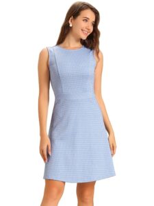 Allegra K Damen Ärmelloses Plaid-Kleid im Fit and Flare-Stil mit Hahnentritt für den Job