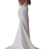 Beyonddress Damen Satin Brautkleid im Meerjungfrau-Stil mit V-Ausschnitt für die Hochzeit
