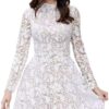 Beyonddress Damen Tüll-Spitzen Brautkleider – Elegante, knielange Hochzeitskleider mit Applikationen für das Standesamt