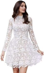 Beyonddress Damen Tüll-Spitzen Brautkleider – Elegante, knielange Hochzeitskleider mit Applikationen für das Standesamt