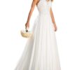 Beyonddress Satin Brautkleider für Damen – Langärmlige Meerjungfrau-Hochzeitskleider mit V-Ausschnitt