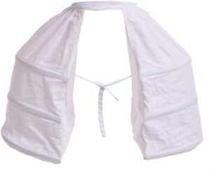BLESSUME Weißes Viktorianisches Kleid mit Doppel-Pannier Petticoat