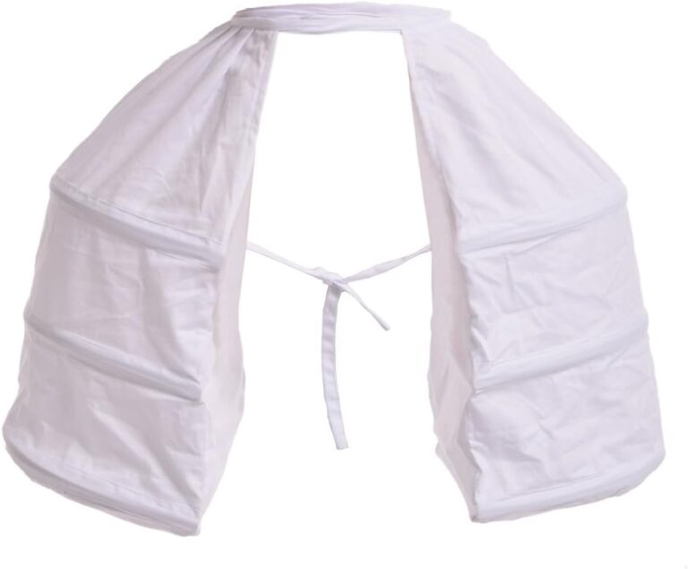 BLESSUME Weißes Viktorianisches Kleid mit Doppel-Pannier Petticoat