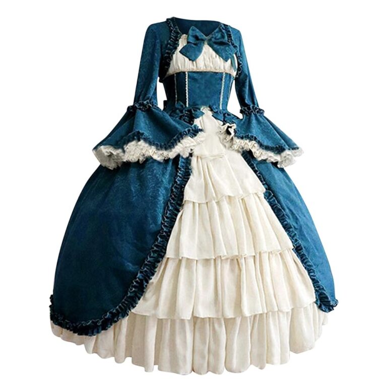 Briskorry Damen Mittelalterliches Gothic Kleid mit Spitze – Viktorianisches Rokoko Abendkleid für Cosplay, Partys, Tanzveranstaltungen und Bälle – Retro Freizeitkleid mit...