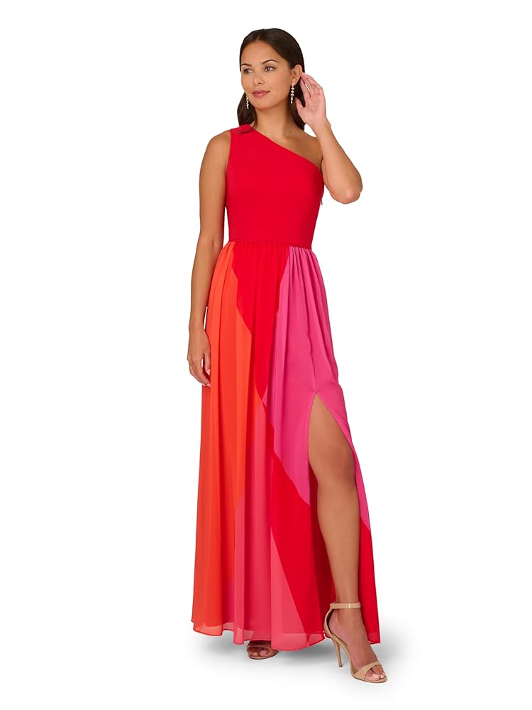 Chiffon-Kleid für Damen mit Farbblock von Adrianna Papell