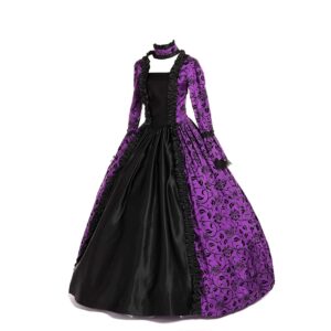 CountryWomen Ballkleid im Rokoko-Stil des 18. Jahrhunderts für Damen – Lange, gothische viktorianische Kostüme für Maskenbälle